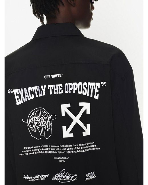 Off-White c/o Virgil Abloh Black Exact Opp-print Shirt Jacket for men