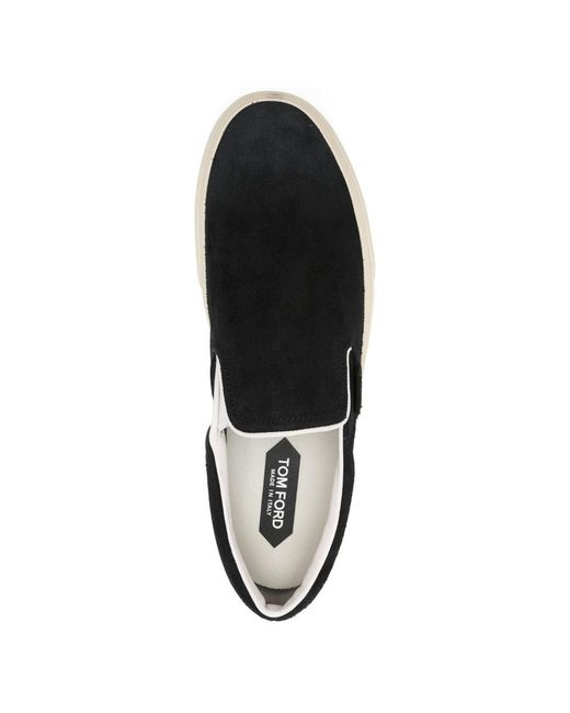 Tom Ford Black Sneakers Without Laces for men