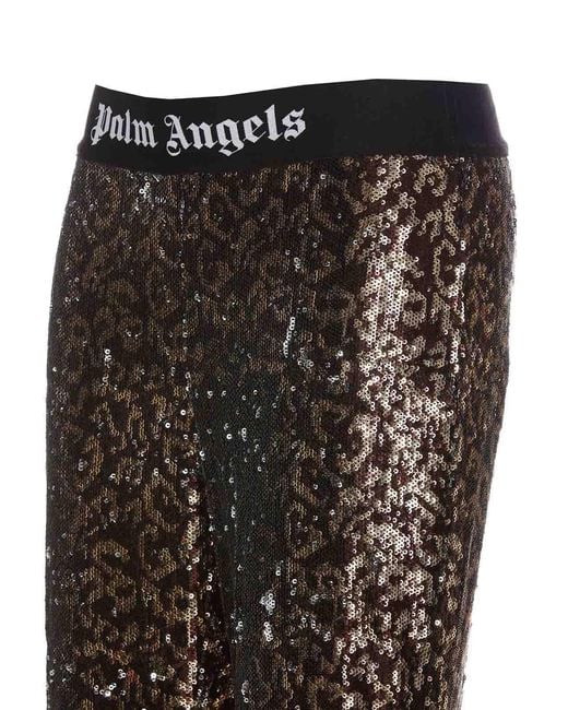 Palm Angels Brown Logo Tape Pants