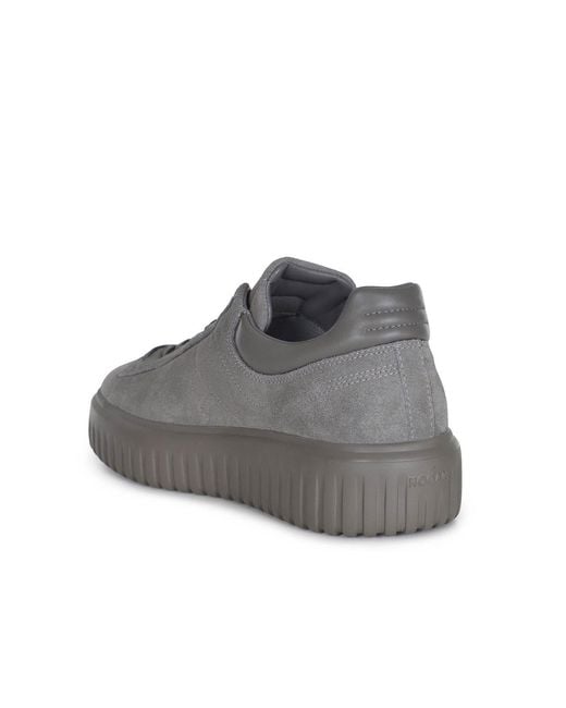 Hogan Gray Sneakers "H-Stripes" for men