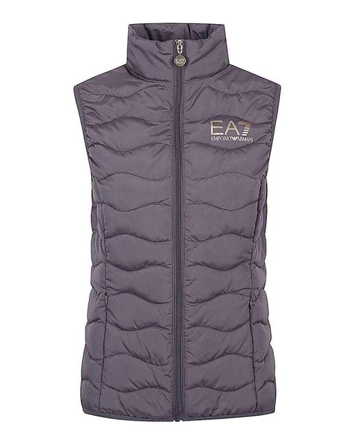 EA7 Purple Logo Down Vest
