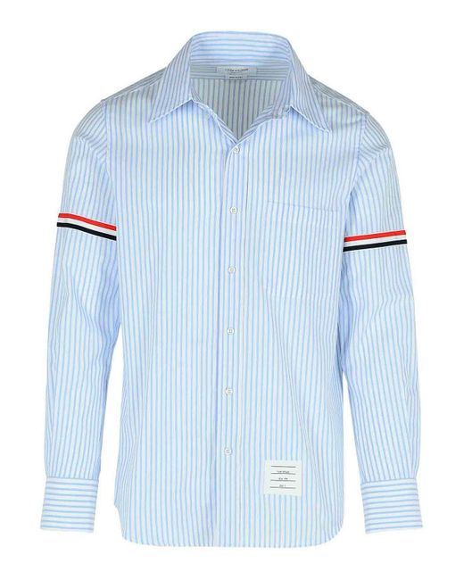 Thom Browne Blue Armband Cotton Shirt for men