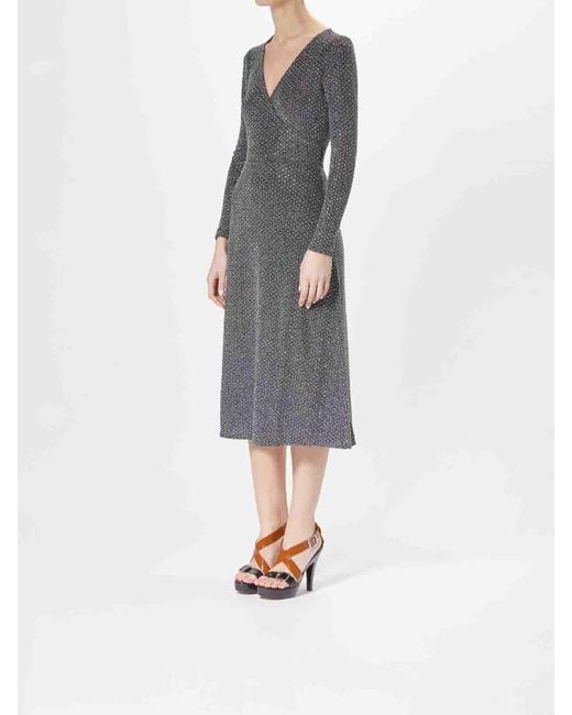 Karl Lagerfeld Gray Jersey Rhinestone Dress