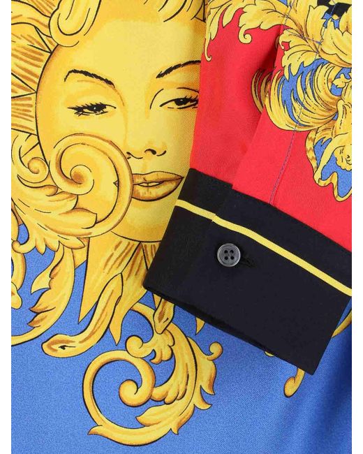 Versace Blue Silk Twill Shirt