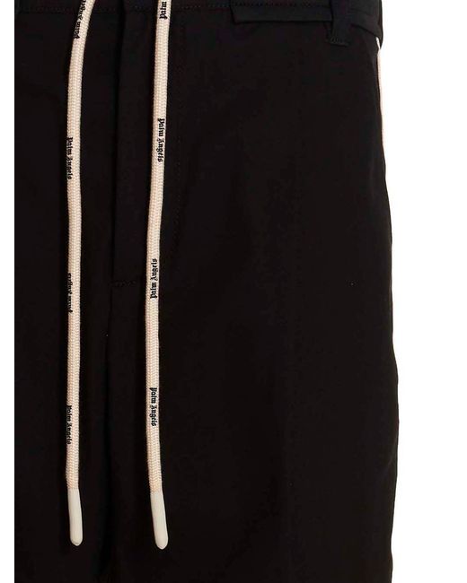 Palm Angels Black Contrast Band Pants for men