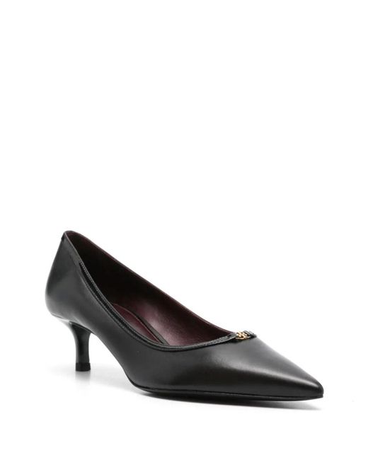 Tory Burch Black Elegant Double T Buckle Pumps