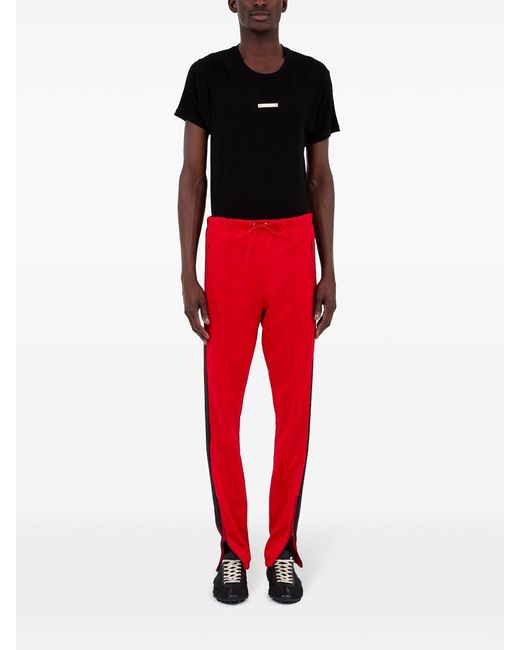 Maison Margiela Red Side-Stripe Track Pants for men