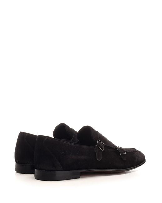 Corvari Black Double Buckle Suede Loafer for men