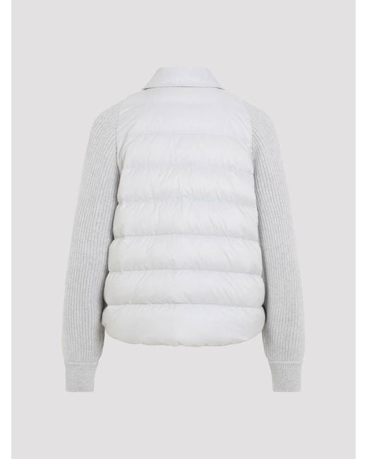 Brunello Cucinelli White Hybrid Padded Jacket