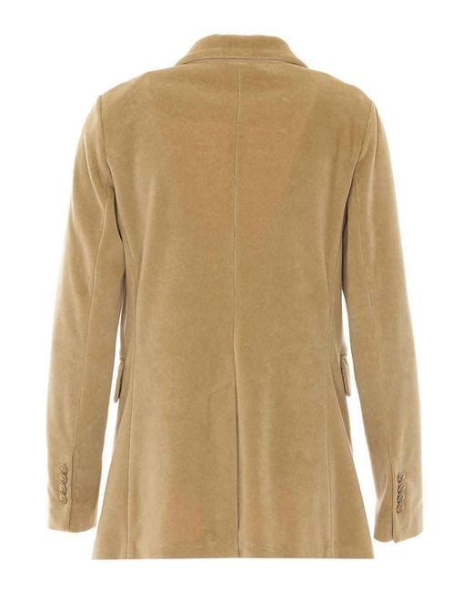 Circolo 1901 Natural Double Breasted Button Velvet Jacket