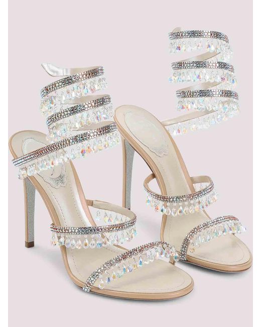 Rene Caovilla White Ren Caovilla Chandelier High-Heel Sandal