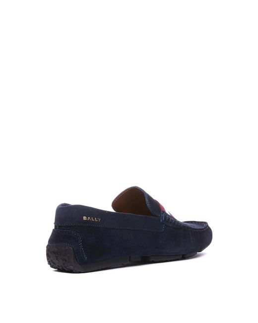 Bally Blue White And Red Palmy Sneakers With Round Toe for men