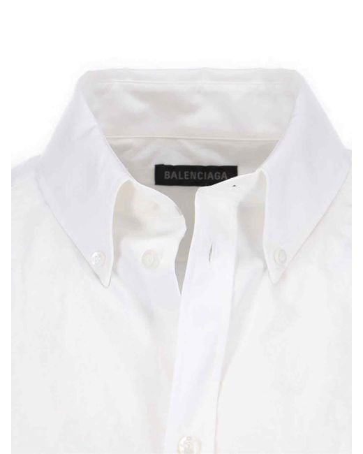 Balenciaga White Oversized Logo Shirt for men