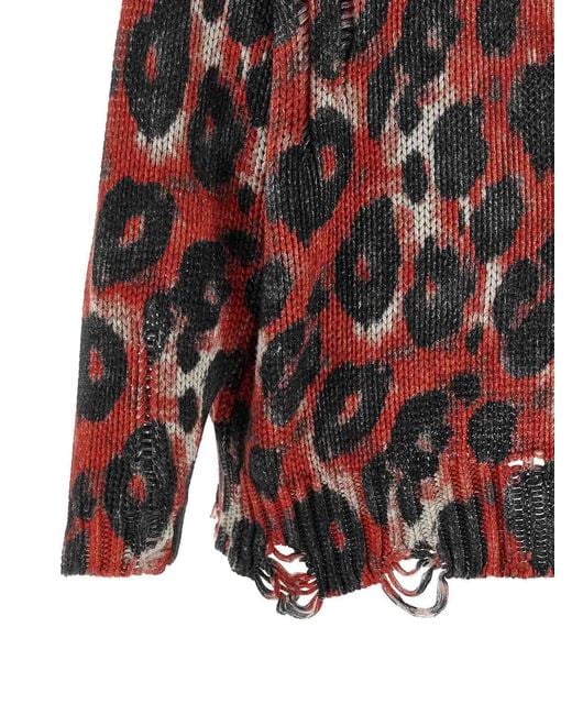 R13 Red Torn Sweater