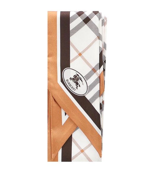 Sciarpa Di Seta A Quadri di Burberry in White