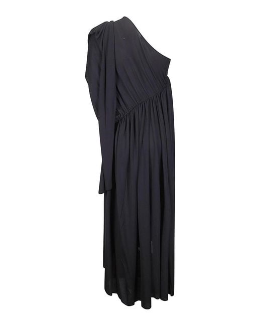 ALAINPAUL Blue Pivote One Shoulder Flou Dress