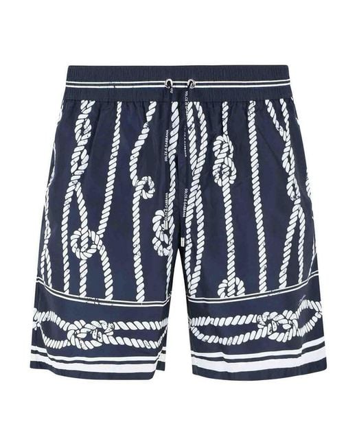 Dolce & Gabbana Blue Corde' Polyester Swimsuit for men