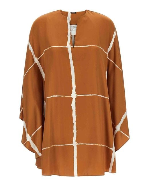 Kiton Brown Caftan Blouse
