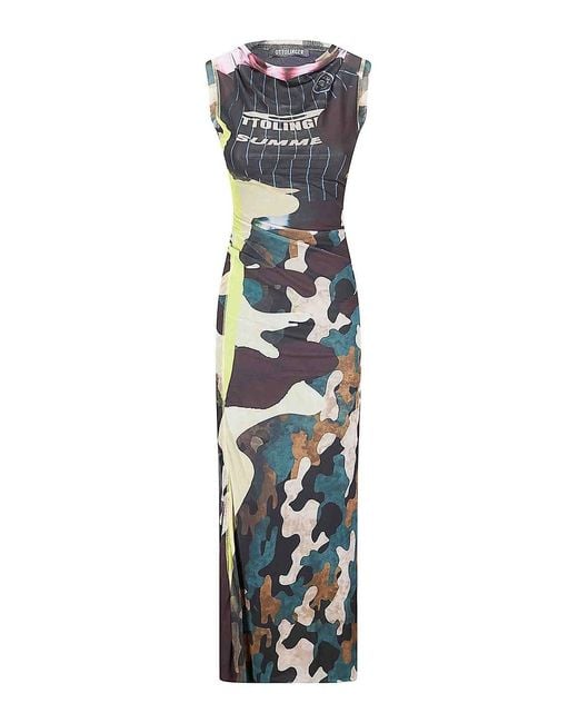 OTTOLINGER Blue Mesh Maxi Gown