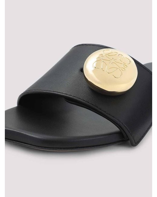 Loewe White Pebble Slide Sandals