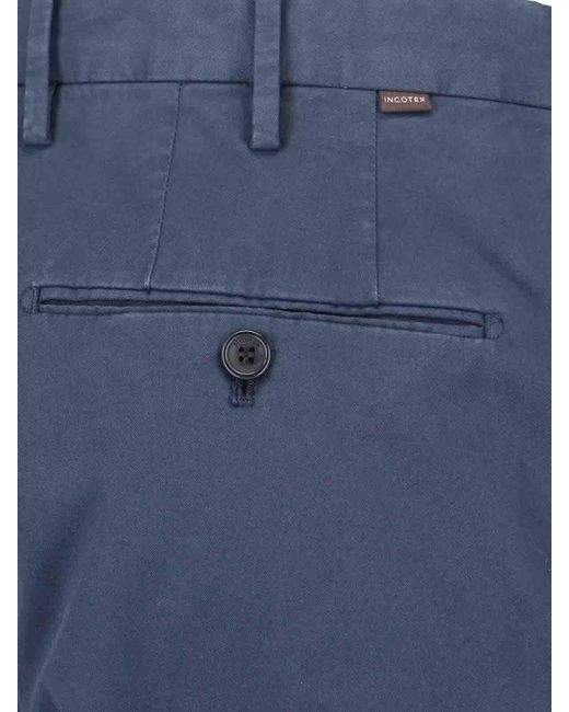 Incotex Blue Tailored Trousers for men