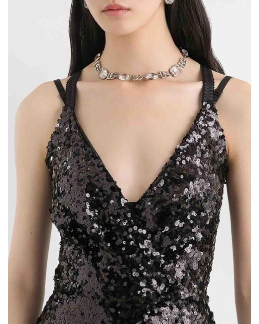 Dolce & Gabbana Black Dress With Sequins