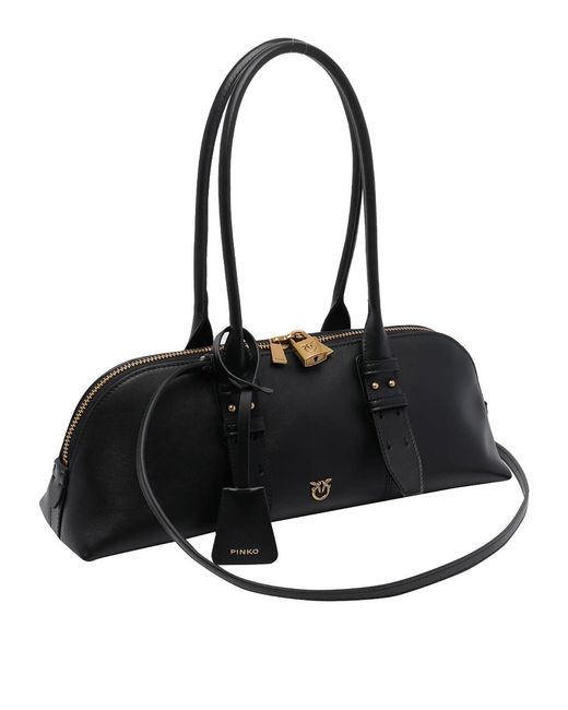 Pinko Black Escape Bag Horizontal Large Shoulder Bag