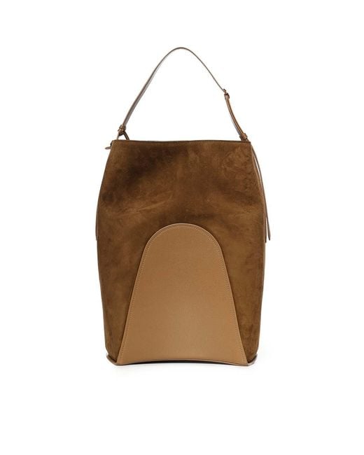 Alaïa Brown Large Suede Bucket Bag