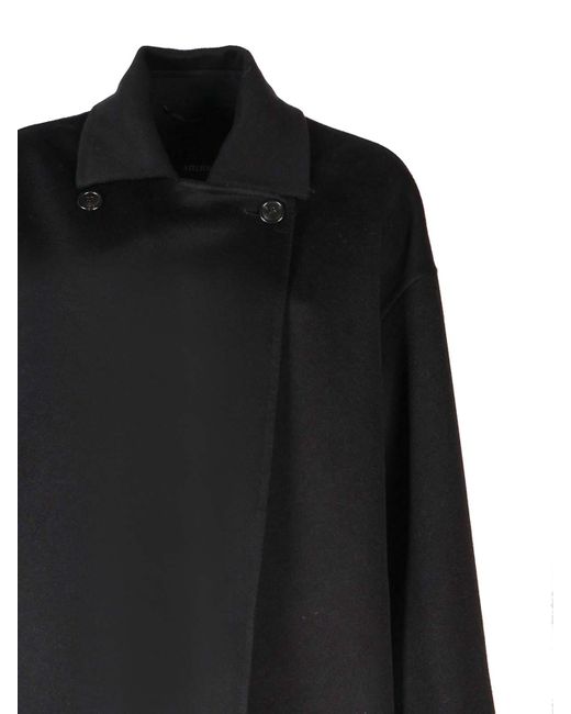 Max Mara Black Angel Coat In Cashmere