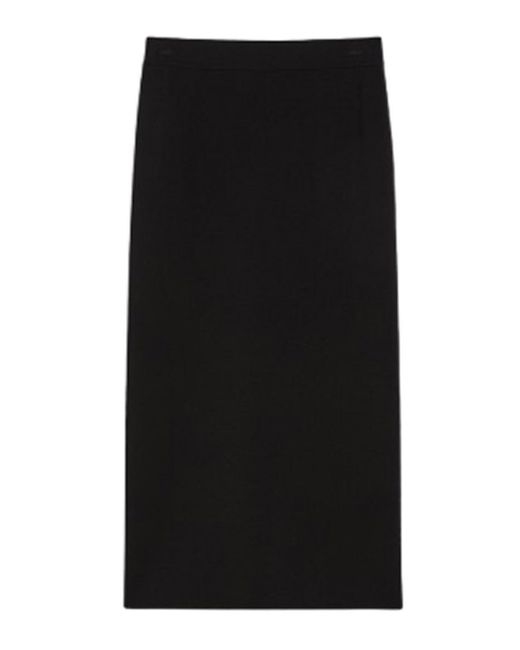 Max Mara Black Viscose Crepe Pencil Skirt