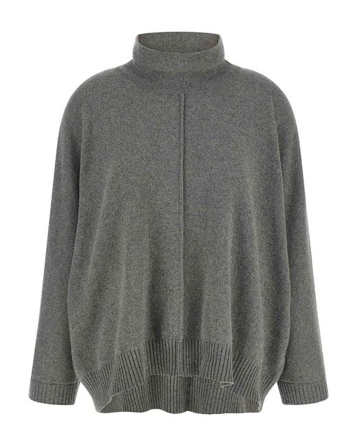 Alberta Ferretti Gray Central Stitching Sweater