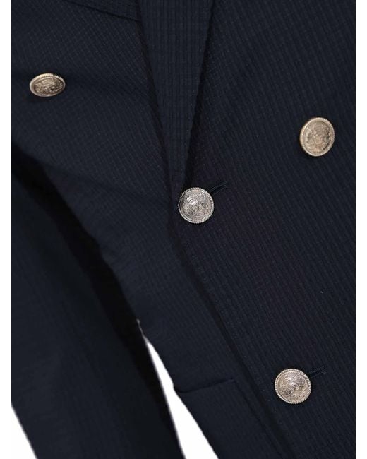 Eleventy Blue Double-Breasted Jacket for men