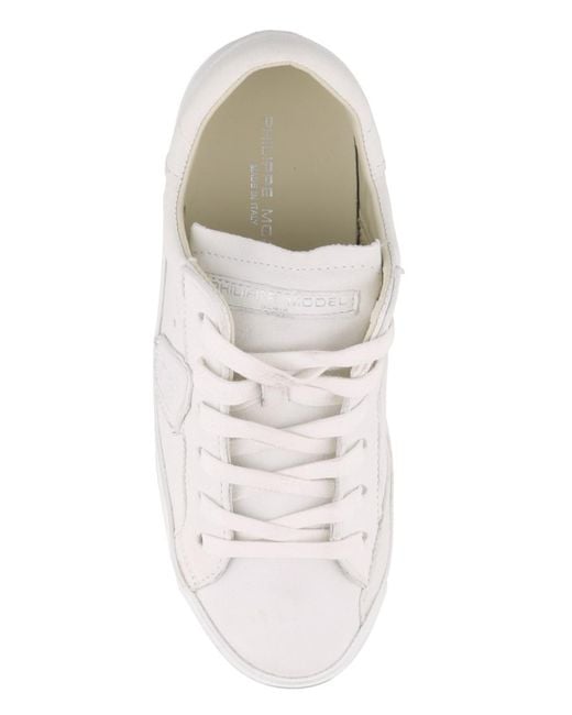 Philippe Model White Paris X Leather Sneakers for men