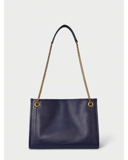 Ralph Lauren Blue Brdly Md Shp-Tote-Medium-Luxe Pebble Lthr