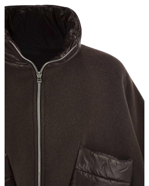 Herno Brown Wool And Nylon Short Down Jacket
