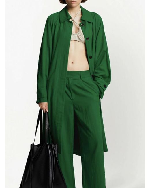 Proenza Schouler Green Belted Trench Coat