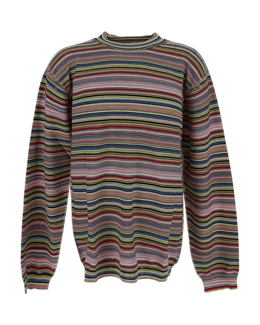 Maison Margiela Gray Multicolor T-shirt With Long Sleeves for men
