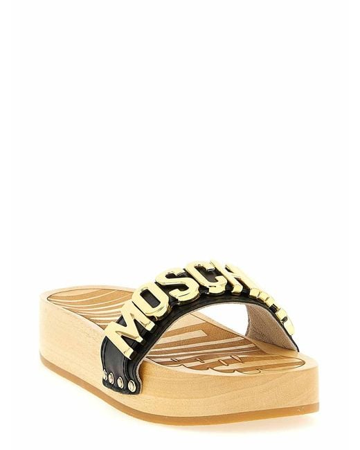 Moschino Metallic Clog Sandals