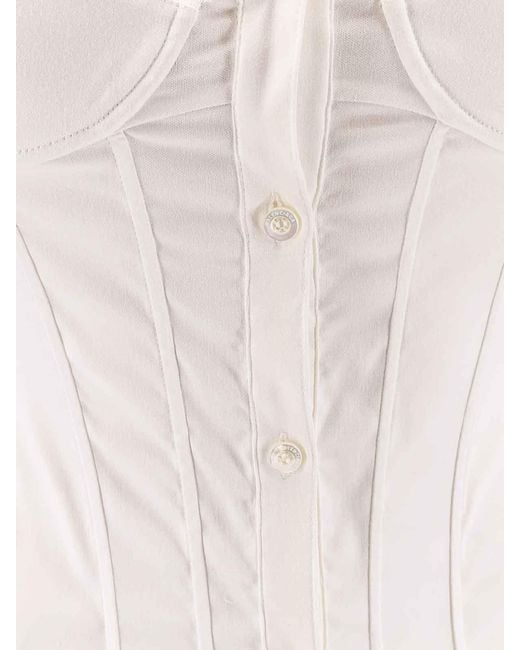 Balenciaga White Cotton Blend Corset Shirt