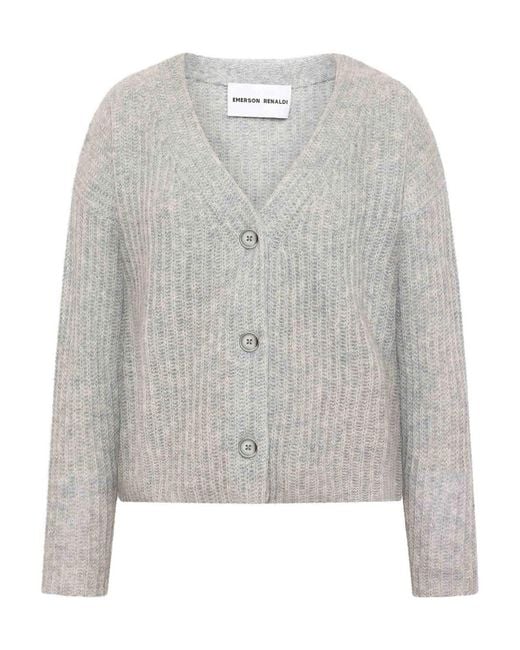 EMERSON RENALDI Women's Gray V-Neck Cardigan