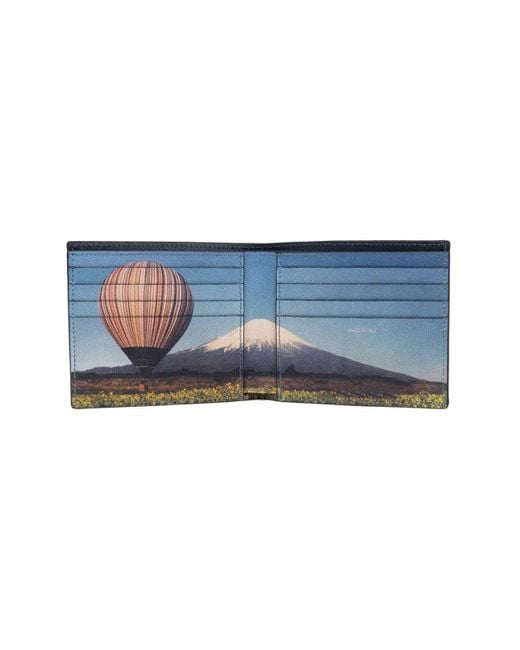 Paul Smith Blue Logo Leather Wallet for men