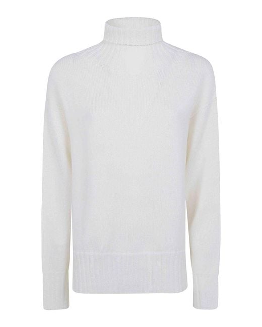Drumohr White Turtle Neck Sweater