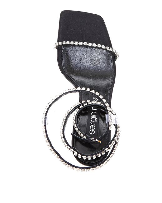 Sergio Rossi White Crystal Detail Sandals