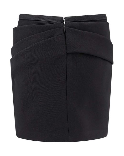 Versace Black Sustainable Wool Mini Skirt With Medusa Detail