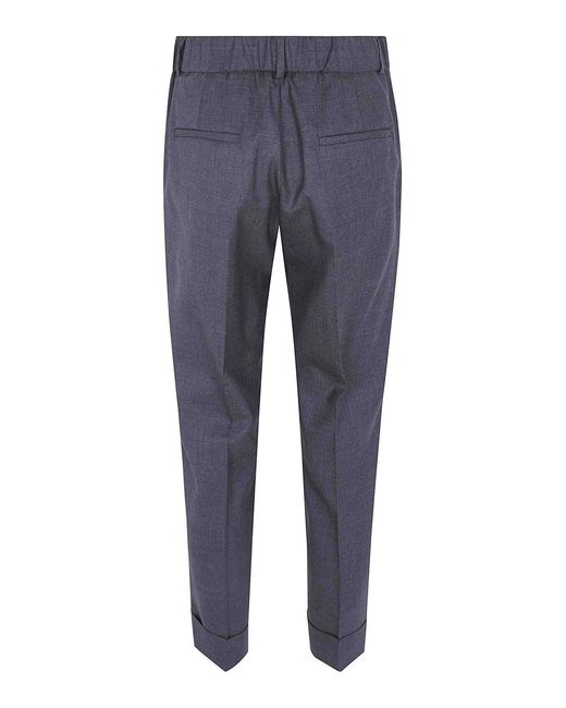 Peserico Blue Regular Waist Trousers