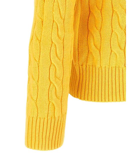 Polo Ralph Lauren Yellow Cotton Braided Sweater for men