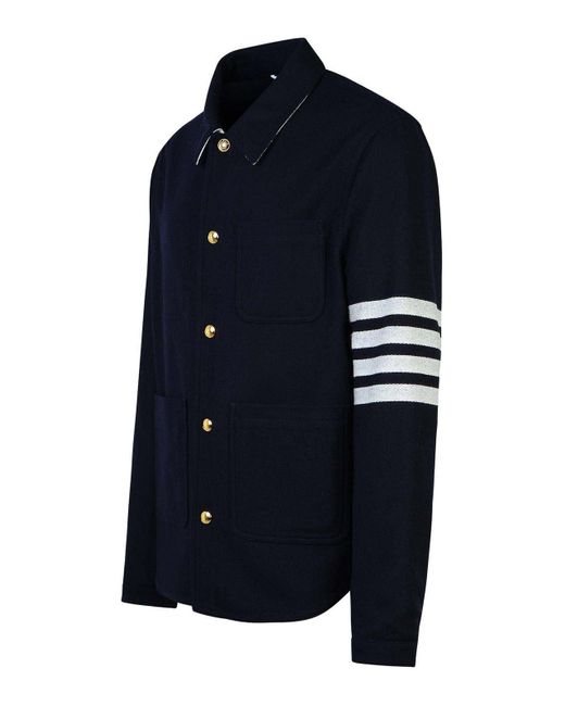 Thom Browne Blue Wool Blend Jacket for men