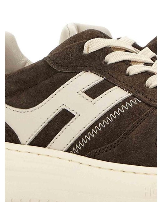 Hogan Brown H630 Leather Sneakers for men