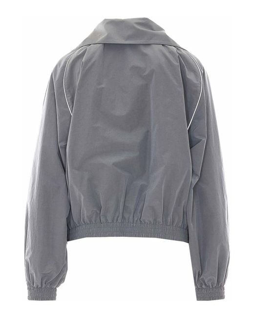 Balenciaga Gray High Waist Logo Track Jacket