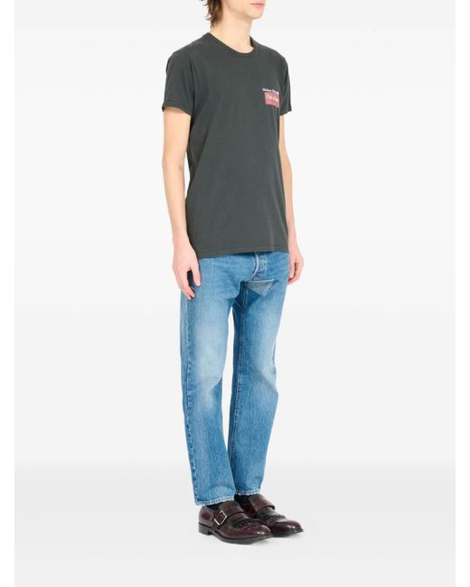 Maison Margiela Black Crew Neck T-Shirt With Print for men
